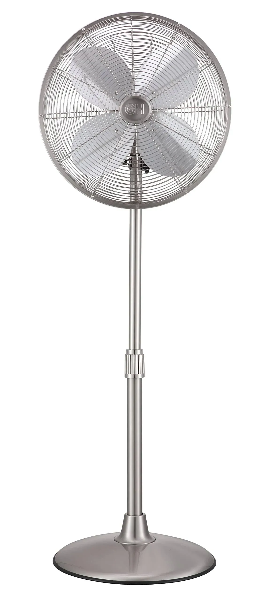 Good Housekeeping 92654-BN 16" Retro Pedestal Fan in Brushed Nickel