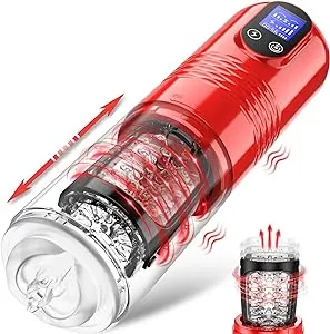 Male Masturbator Adult Sex Toys - Automatic Male Masturbators with 10 Vibrating & 6 Thrusting, LCD Display Male Sex Toy for Men Pocket Pussy, Male Stroker 3D Sleeve Sex Machine Adult Toys