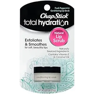 ChapStick Total Hydration Conditioning Lip Scrub Fresh Peppermint, Lip Exfoliator - 0.27 Oz