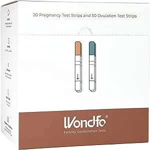 WONDFO 40 ovulation and 10 pregnancy (40 LH+10 HCG) test strips 