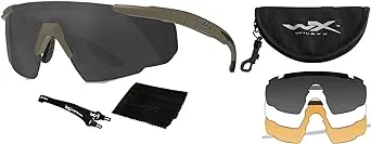 Wiley X │ Unisex │ Outdoor, Tactical Sunglasses │ Wrap Around Frame│ Saber Advanced │ Protective Eyewear │ Interchangeable Lenses