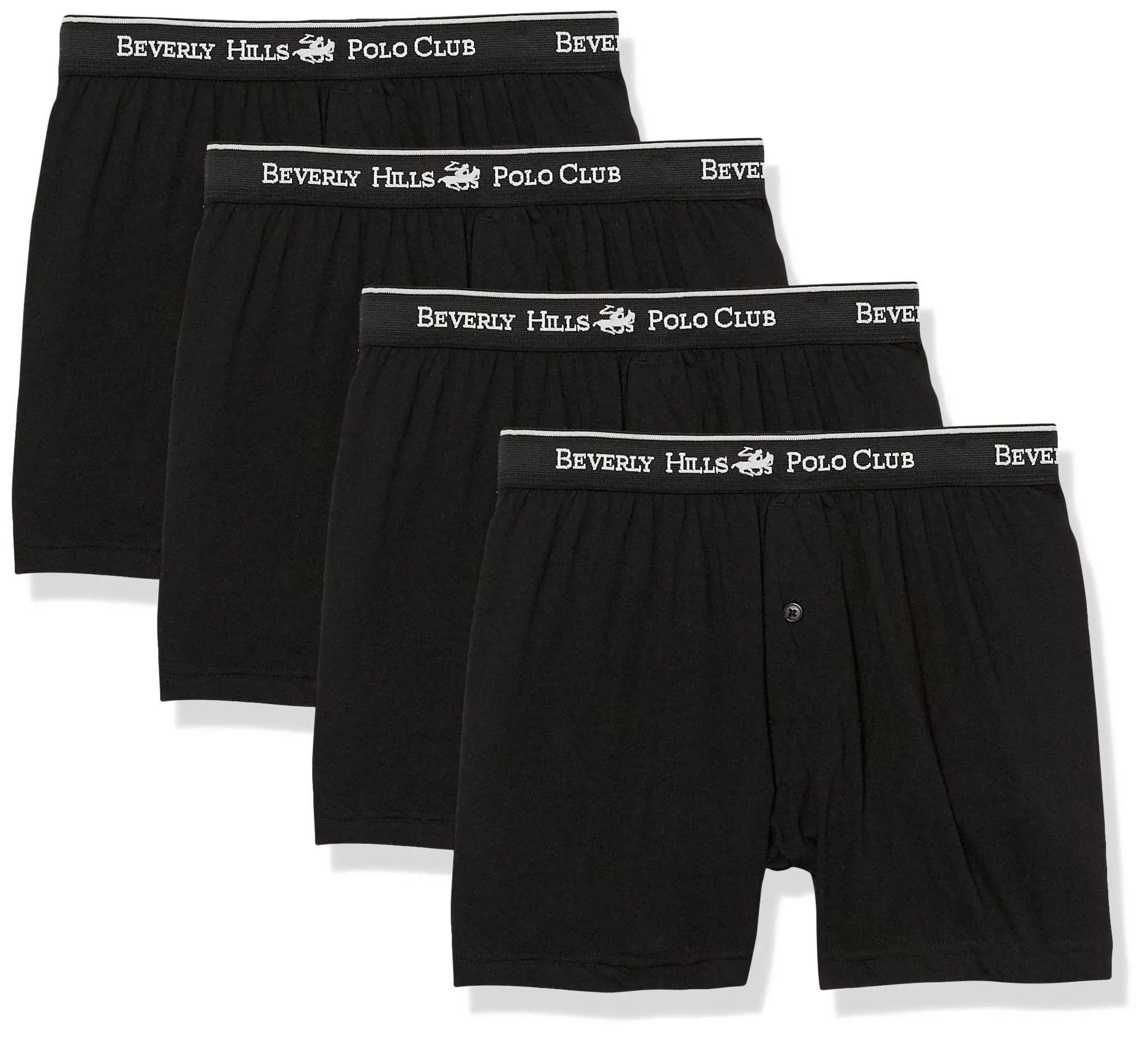 Beverly Hills Polo Club Men's 4 Pack Knit Boxer