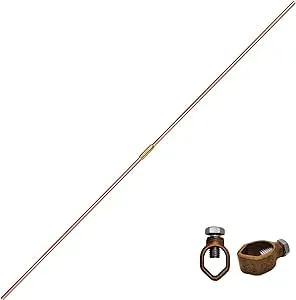 GOUNENGNAIL 8ft Ground Rod Kit - 5/8'' Bonded Electrical Copper Grounding Rod with Bronze Clamp UL Listed,Great for Fence Lightning Strike Electrode Earthing Rod, Swimming Pool Ground Rods