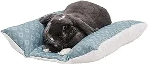 FurHaven Plush Fur & Diamond Print Cuddle Loaf Bed - Small, Aqua