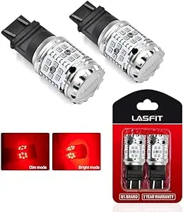 Fit for 2014-2021 Toyota Tundra LED Brake/Stop Light Bulb Canbus 3157 Light Brilliant Red -LASFIT