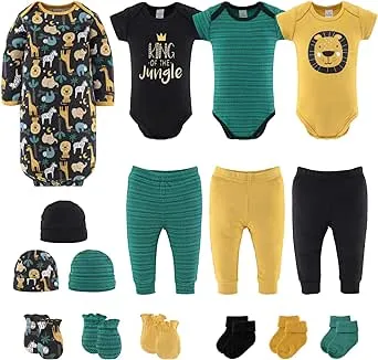 The Peanutshell 16-Piece Layette Gift Set, King of The Jungle