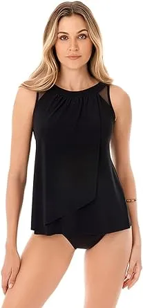 Miraclesuit Illusionists Ursula Underwire Tankini Top - Womens - Black - 12