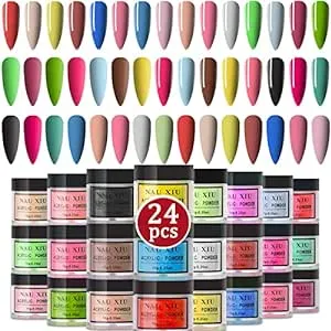 18 Colors Acrylic Powder, Acrylic Nail Powder Set with 15 Pcs Nail Brushes for Nail Acrylic Powder DIY Valentines Day Christmas Gifts for Women and Girls