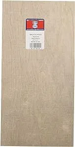 Midwest Products 5120 Birch Plywood, 1/64 x 6 x 12-Inch