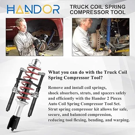 Handor Coil Spring Compressor Tool Automotive 2 Pcs Ultra Rugged Strut Spring Compressor Tool, Heavy Duty Macpherson Strut Spring Compressor Set