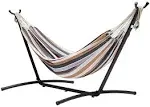 Double Hammock with 9-Foot Space Saving Steel Stand and Carrying Case, 450 lb