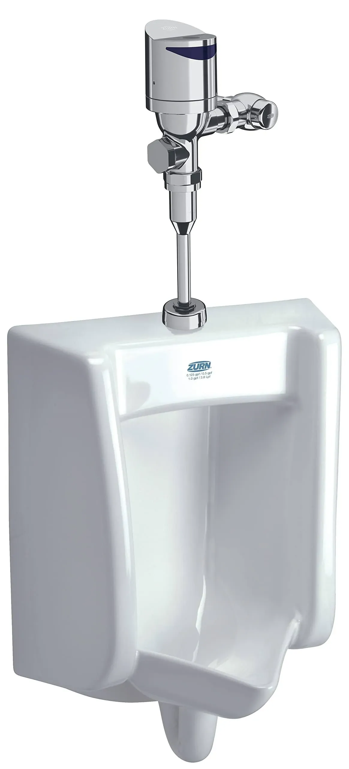 Zurn One 0.5 GPF Top Mount Urinal System with Battery Powered Sensor Flush Valve in White Z.UR2.S.TM