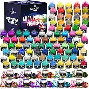 Baltic Day - Mica Powder, 100 Colors - 10 Chameleon Mica Powder for Epoxy Resin 10g/bottle - Resin Colorant for Lip Gloss, Soap Making, Candle, Nail