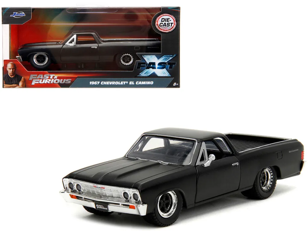 Black 1967 Chevy El Camino 1/24 Diecast Car Jada Fast &amp; Furious New