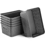 Small Storage Bins Plastic Storage Baskets Set of 6 Sturdy Small Pantry Organize