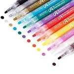 ZEYAR Acrylic Paint Pens for Rock Painting, 12 Colors, Water Based Medium Point, AP Certified, Assorted Colors,Odorless,Acid Free,Non-Toxic and Safe