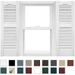 Mid America Open Louver Vinyl Shutters 1 Pair 145 x 55 001 White