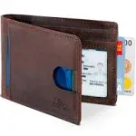 Genuine Leather Bifold Wallet with RFID Blocking