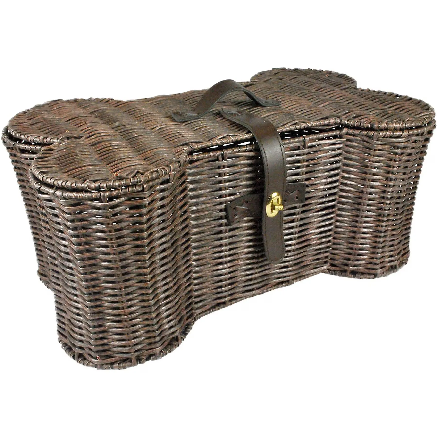 Bone Dry Pet Storage Collection Toy Basket, Small, 17.5x11x7.5", Brown Plastic Wicker