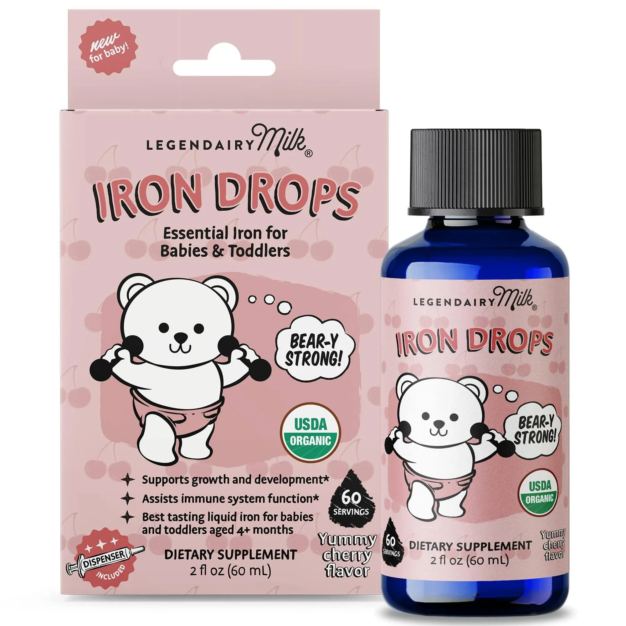 Legendairy Milk Organic Baby and Toddler Iron Drops, 2oz.