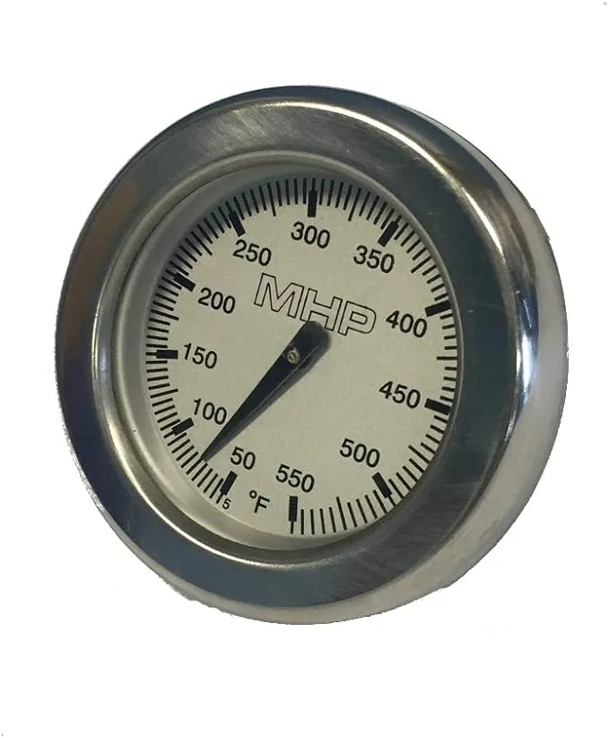 MHP Gas Grill Round Stainless Temperature Gauge for Grill Hood 2 5/8" GGTG4