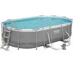 Bestway Oval Above Ground Pool Set (10' x 6'7" x 33")| Includes Filter Pump & ChemConnect Dispenser