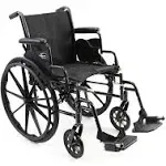 Karman LT-700T Adujustable Seat 36 lbs. Lightweight Steel Wheelchair with Removable Armrest