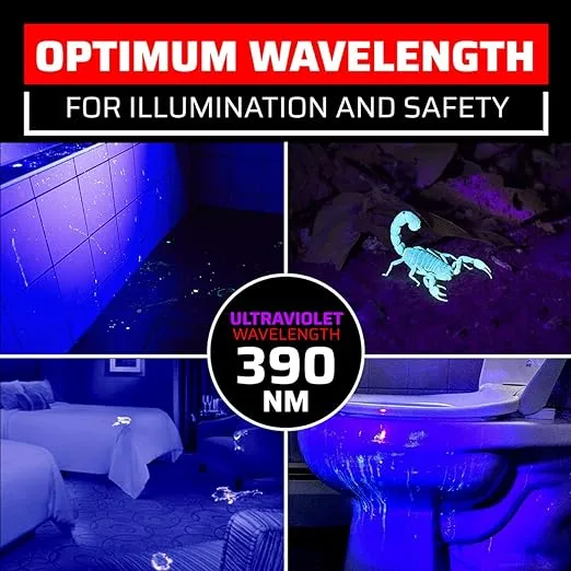 GearLight UV Black Light Flashlight S100 [2 Pack] - Mini Blacklight Ultraviolet Pen Lights for Leak and Hotel Inspection - Pet Urine, Bed Bug, Scorpion, Stain, and Dye Detector
