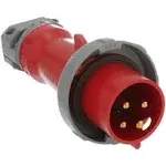 Hubbell Hbl430p7w Iec Pin &amp; Sleeve Plug, 30 A, 480V Ac, Iec Grounding, 15 Hp, 3