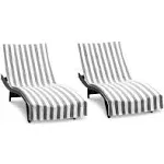 Arkwright California Cabana Chaise Lounge Covers 100% Cotton Terry