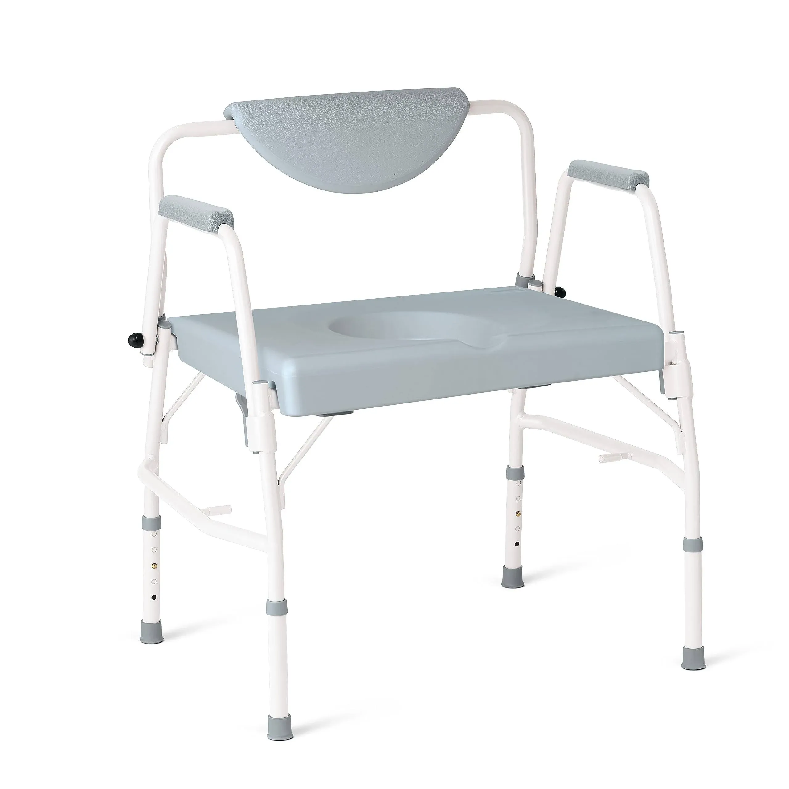 Medline Steel Bariatric Drop Arm Commode