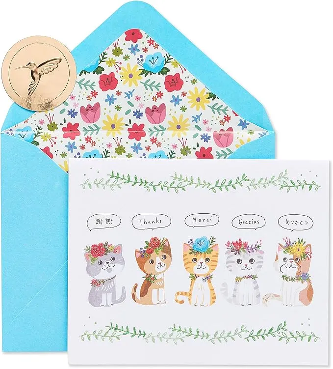 Papyrus Thank You Cards with Envelopes, Kittens (20-Count)