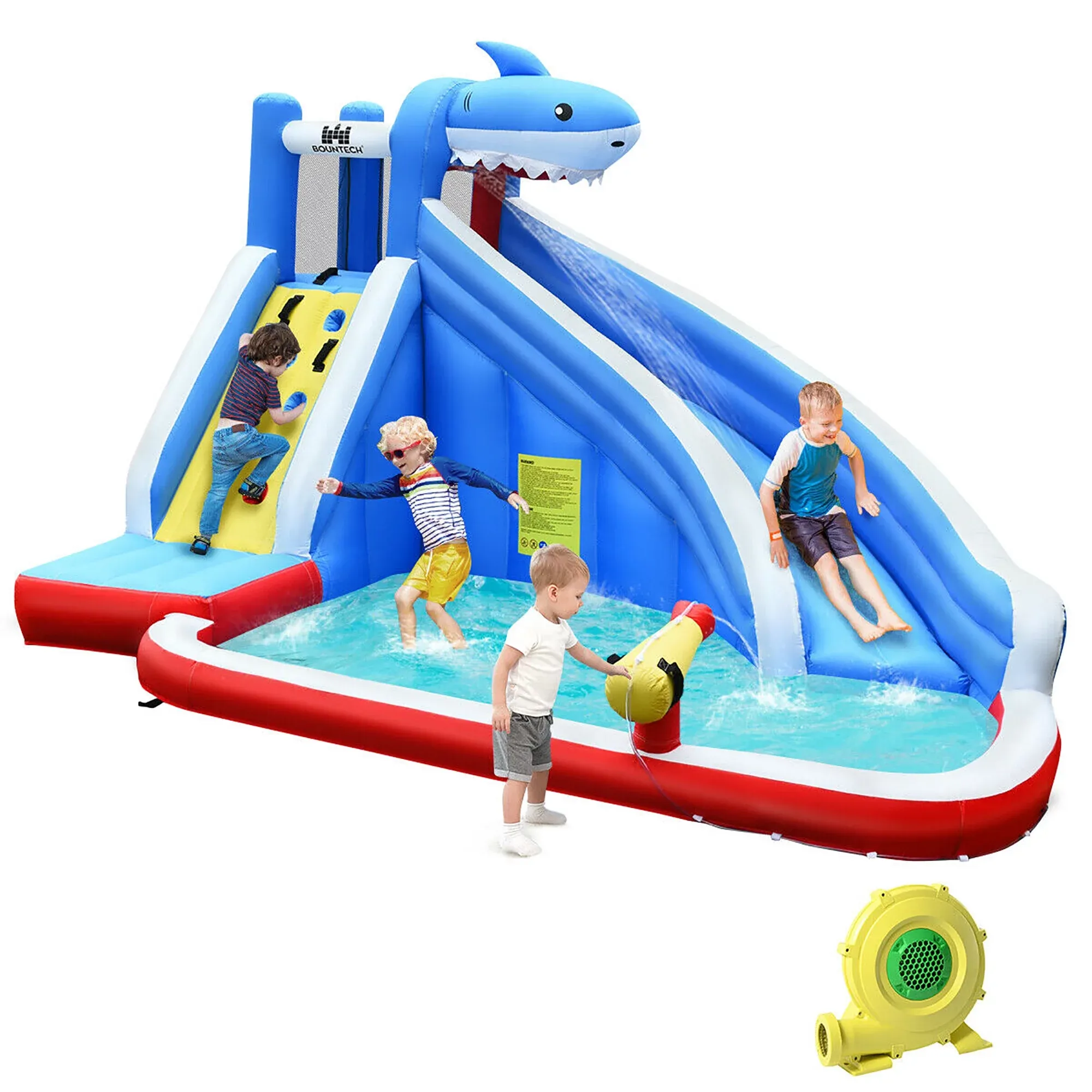 Costway Inflatable Water Slide Animal Shaped Bounce House Castle Splash Water Pool w/750W Blower