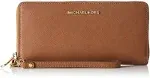 Michael Kors Jet Set Travel Large Continental Wristlet MK Brown Buttercup Yellow