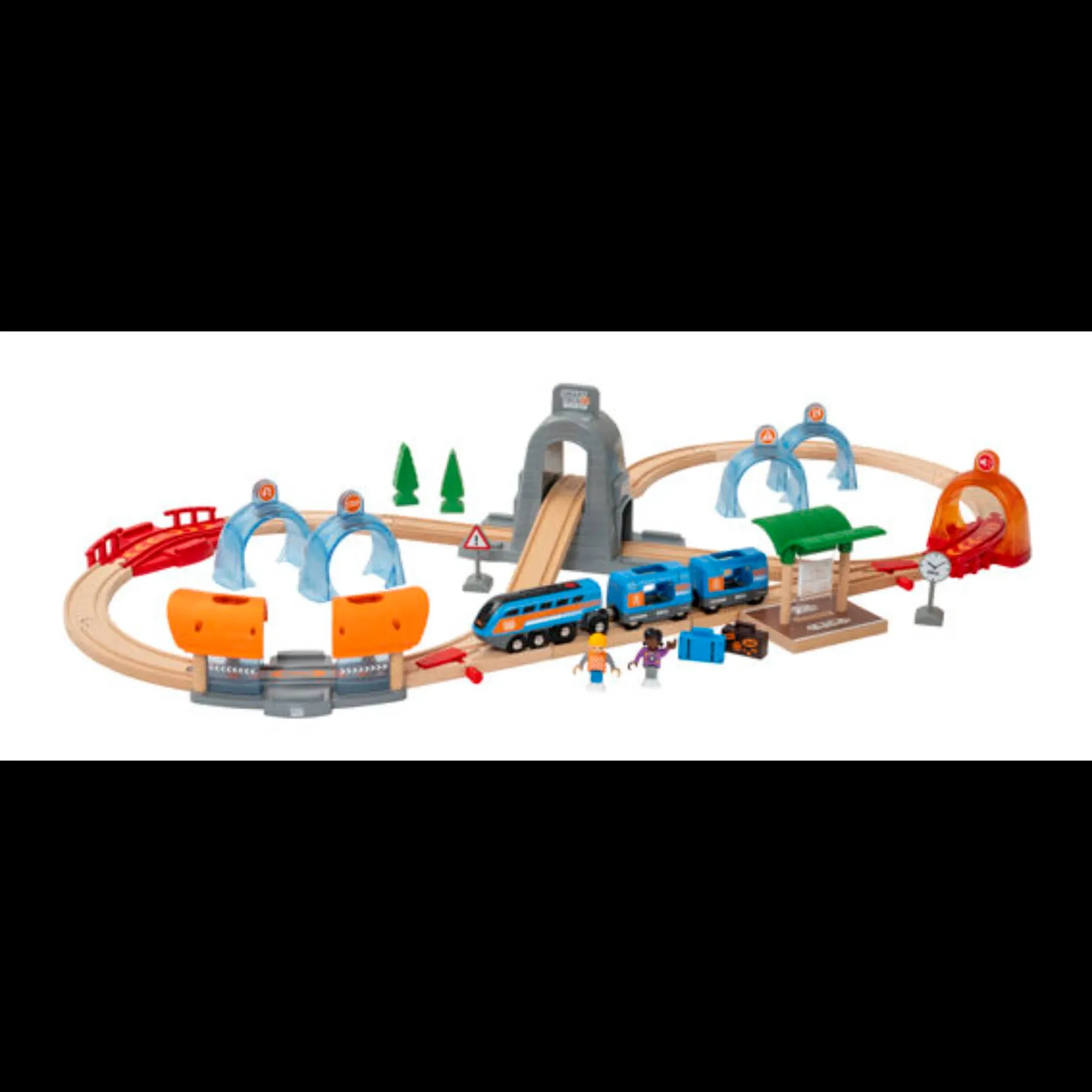 BRIO Smart Tech Sound Action Tunnel Travel Set 33972 37 Piece Automated Set