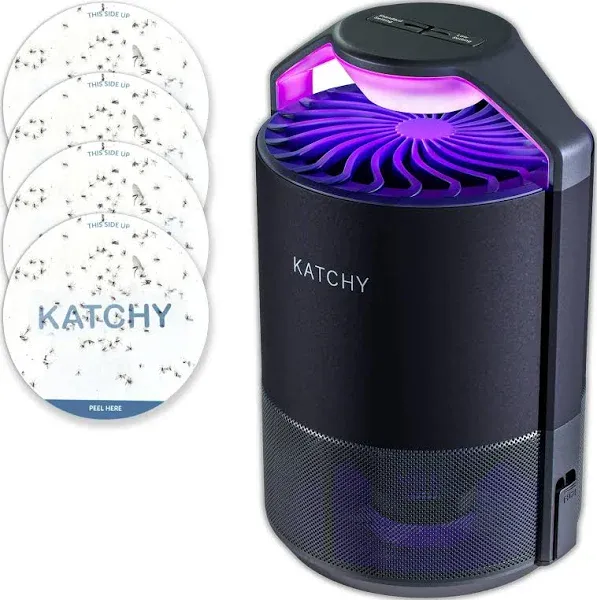 Katchy Indoor Insect Trap - Catcher & Killer for Mosquitos, Gnats, Moths, Fruit Flies - Non-Zapper Traps for Inside Your Home - Catch Insects Indoors with Suction, Bug Light & Sticky Glue (White)