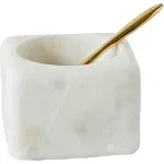 Marble Spice Bowl with Brass Spoon