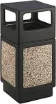 Safco Canmeleon Side-Open Receptacle Square Aggregate/Polyethylene 38gal Black