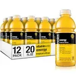 vitaminwater energy electrolyte enhanced water w/ vitamins, tropical citrus drinks, 20 fl oz, 12 Pack