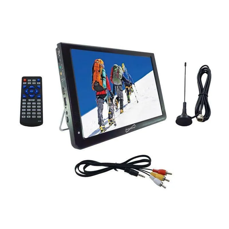 Supersonic SC-2812 12&#034; Portable LED TV w/Built in Batt, USB &amp; SD input