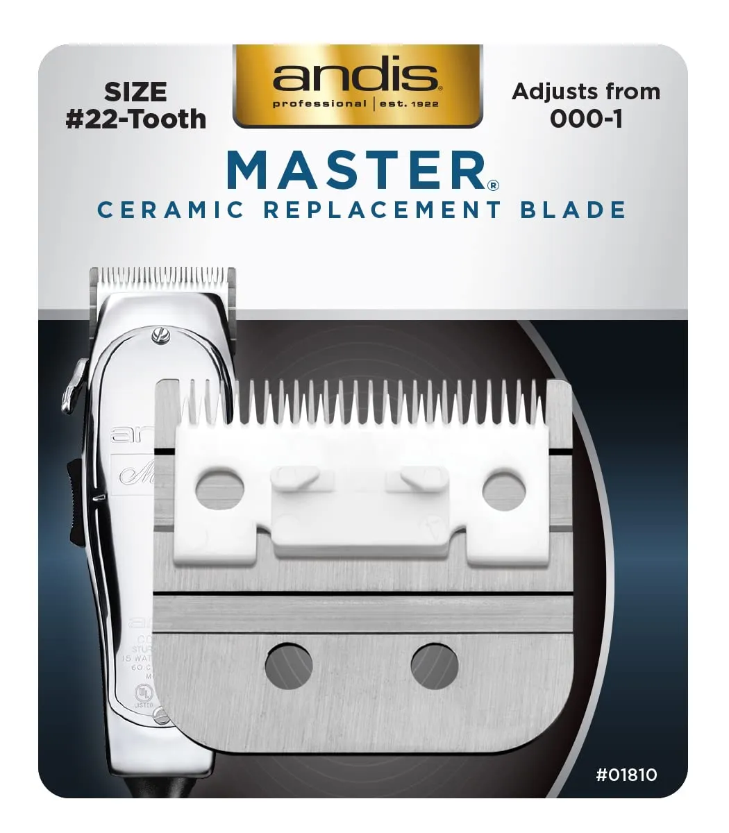 Andis #01810 Master Ceramic Replacement Blade Size #22-Tooth Adjusts from 000-1