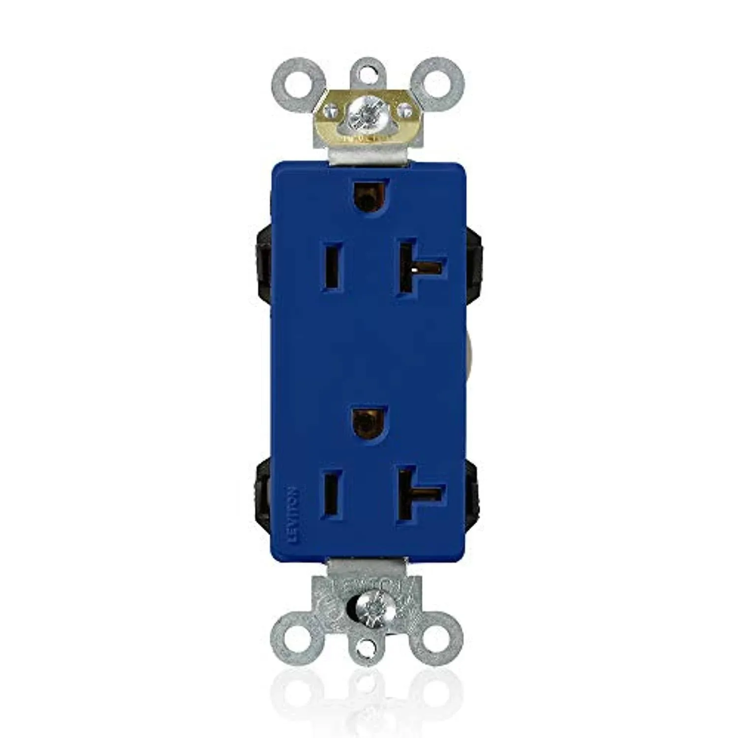 Leviton Decora Plus 20 Amp 125 V Lev-Lok Modular Duplex Outlet/Receptacle, Blue (1-Pack) M1636-B M1636-B