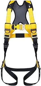 Guardian Fall Protection 37113 Full Body Harness, Black/Yellow