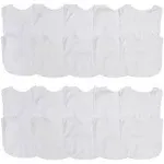 Neat Solutions 2-Ply Knit Terry Solid Color Feeder Bibs in White - 20 Pack