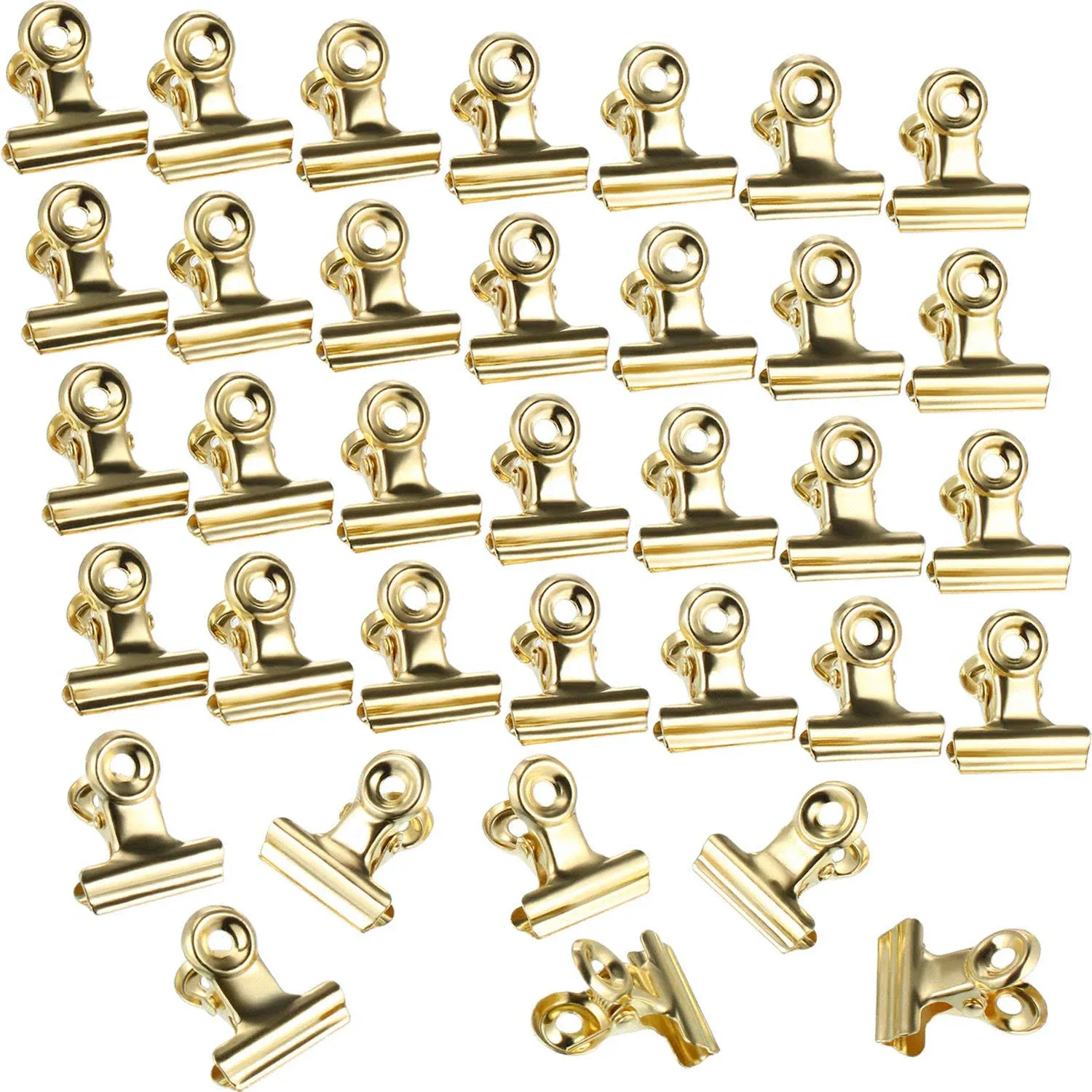 Boao 100 Pieces Metal Clips Hinge Clips for Photos, Maps, Drawings, Art Work, Papers, Price Tag, 0.87 Inch (Light Gold)