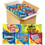 Oreo, Chips Ahoy!, Nutter Butter, Sour Patch Kids & Swedish Fish Cookies & Candy Variety Pack, 40 Snack Packs, Adult Unisex, Size: 1.1 oz