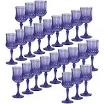 Fun Express Wine Glasses Purple Patterned Plastic Bulk 48 Ct