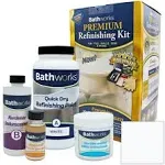 Bathworks Bathtub Refinish Complete Kit in White Slip Guard Glossy Durable Resin