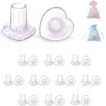 10 Pairs High Heel Protectors Heart Shaped Glittery Clear Heel Stoppers For Wome