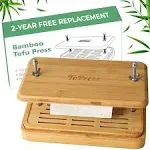 Bamboo Tofu Press, Built in Tofu Strainer and Drip Tray with Cheesecloth- Eas...